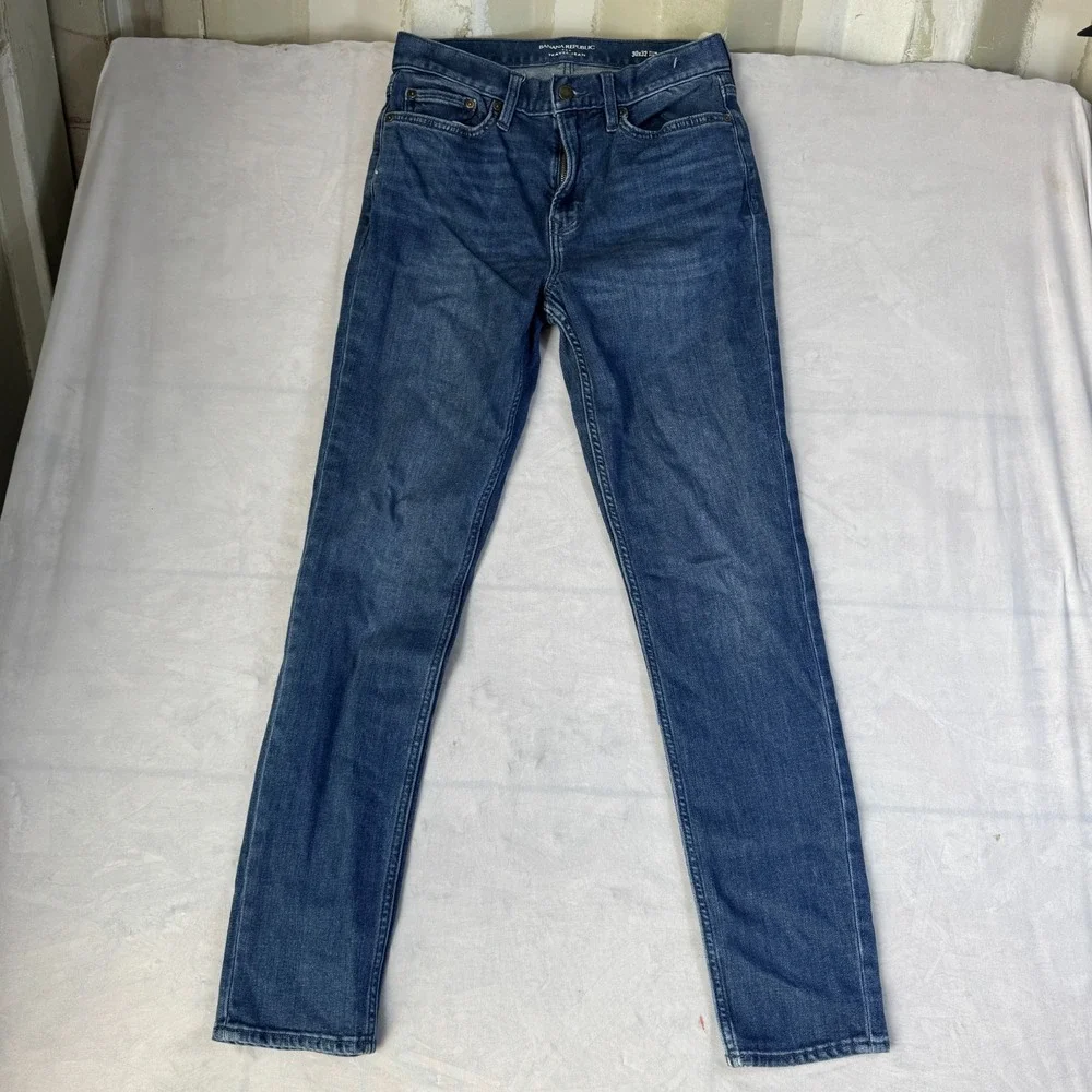 Banana Republic Mens Travel Jeans Blue Denim Slim Fit Classic‎ 5-Pockets 30x32